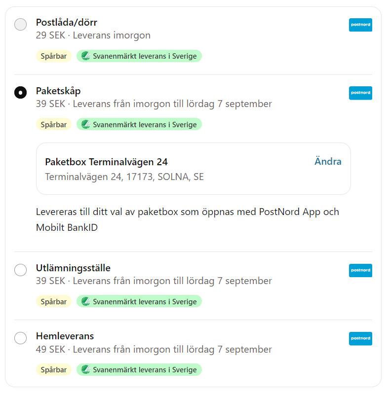 S&aring; ser Klarnas nya checkout ut.